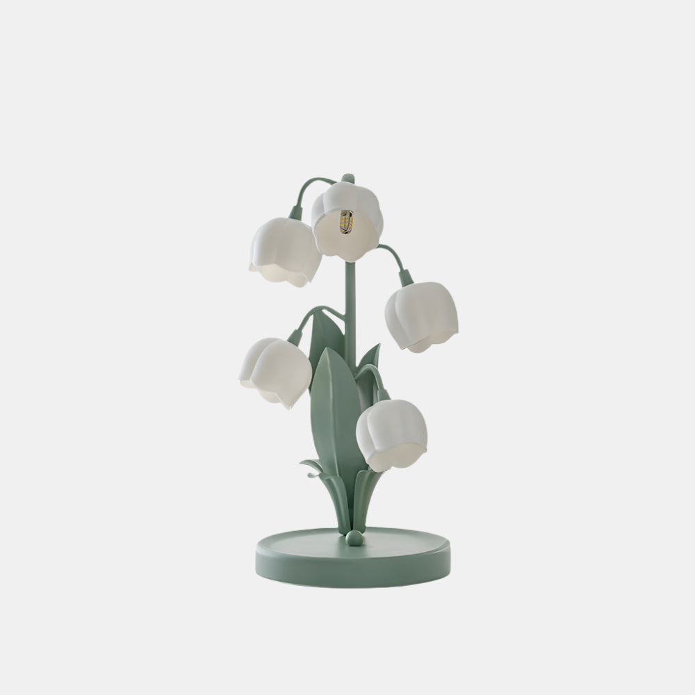 Lampe de Table Florale Élégante à Éclat Doux Table Lamp Electro Paris Dia 18cm x H 36cm Abat-jour en PC vert et blanc