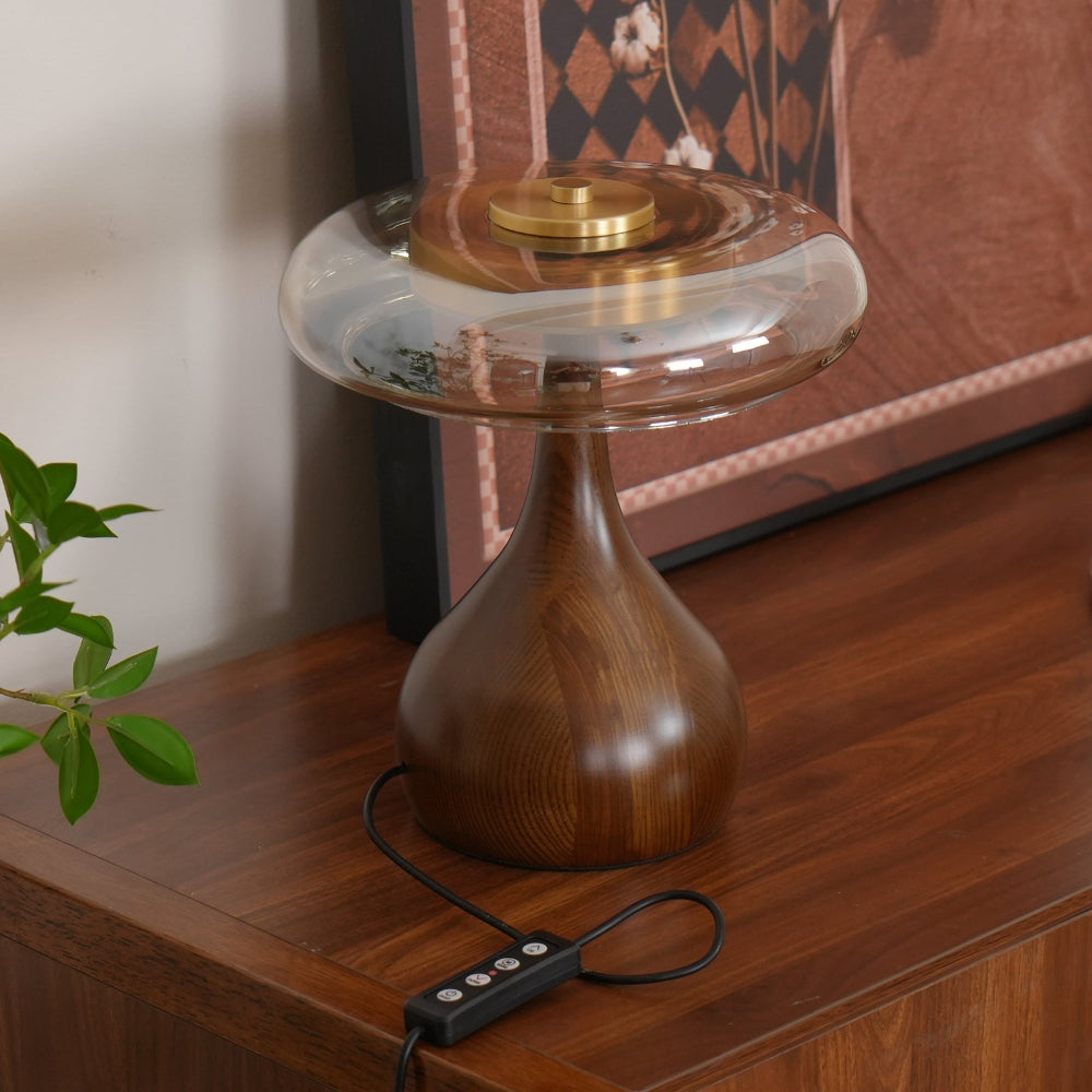 Lampe de Table LED Contemporaine avec Finition en Bois Table Lamp Electro Paris