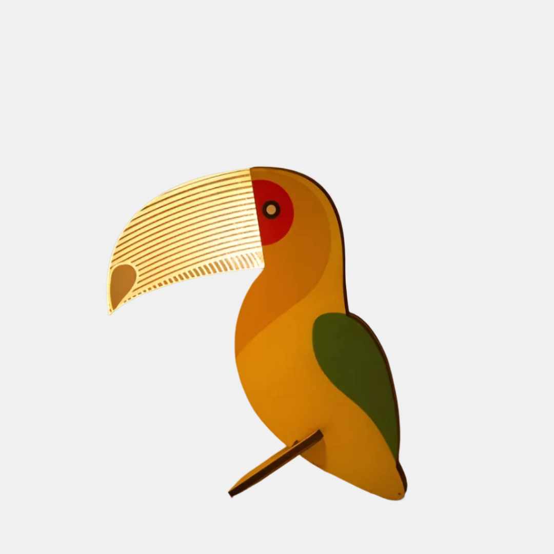 Lampe de Table LED Minimaliste à Éclat Chaleureux Children Lamps Electro Paris Toucan (13x19cm)