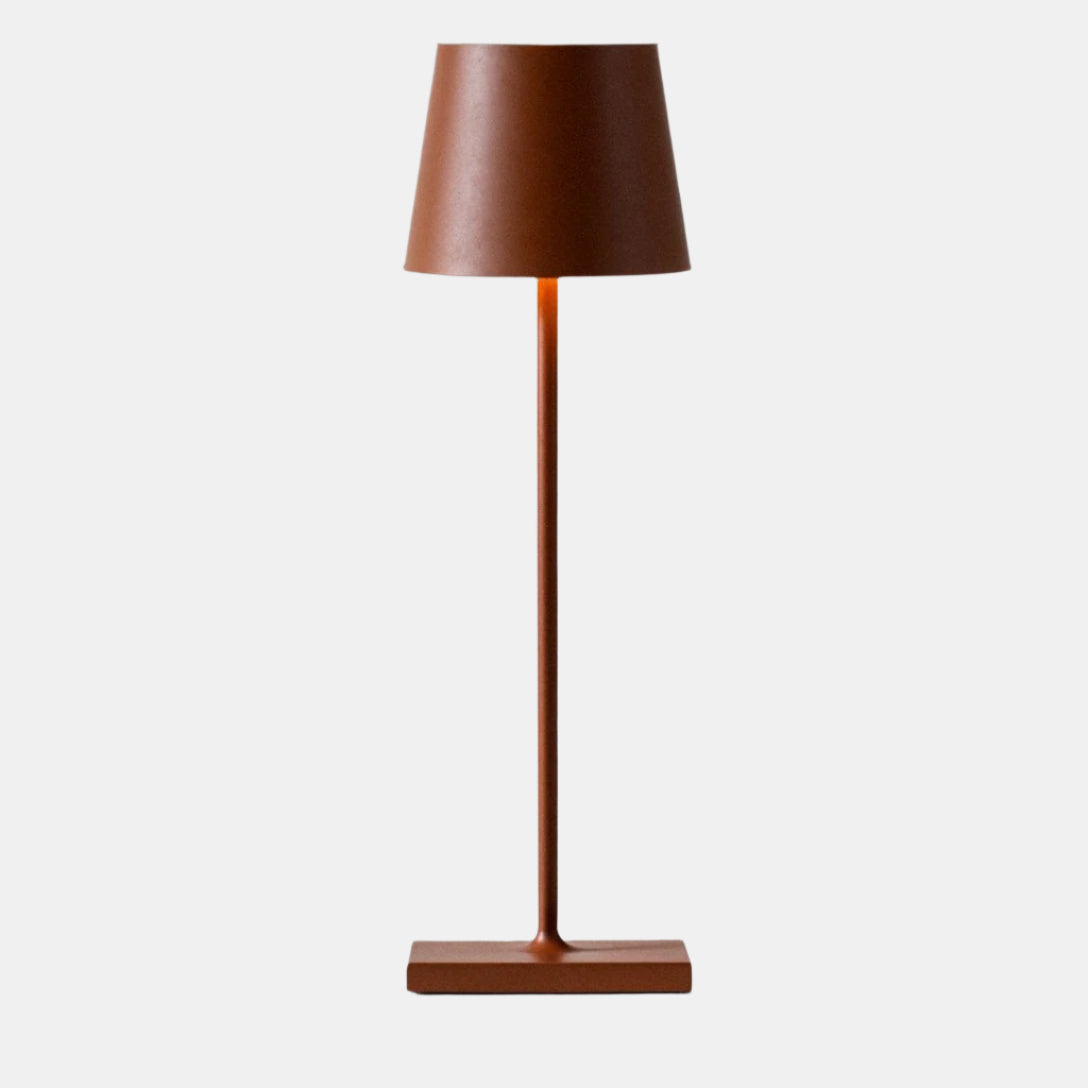 Lampe de Table Rechargeable Sans Fil en Aluminium avec Éclairage LED Table Lamp Electro Paris Marron