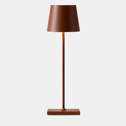 Lampe de Table Rechargeable Sans Fil en Aluminium avec Éclairage LED Table Lamp Electro Paris Marron