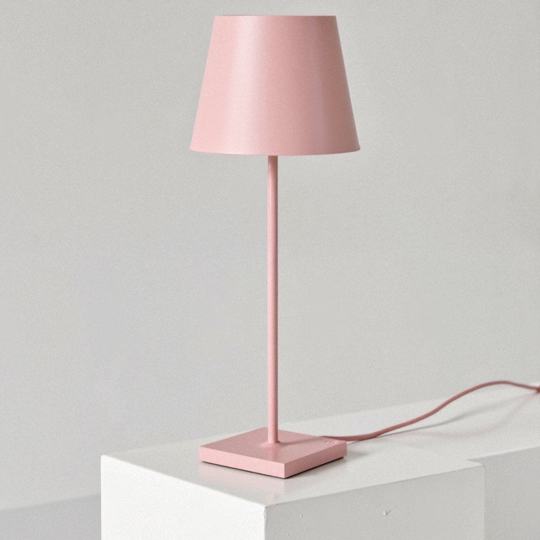 Lampe de Table Rechargeable Sans Fil en Aluminium avec Éclairage LED Table Lamp Electro Paris Rose