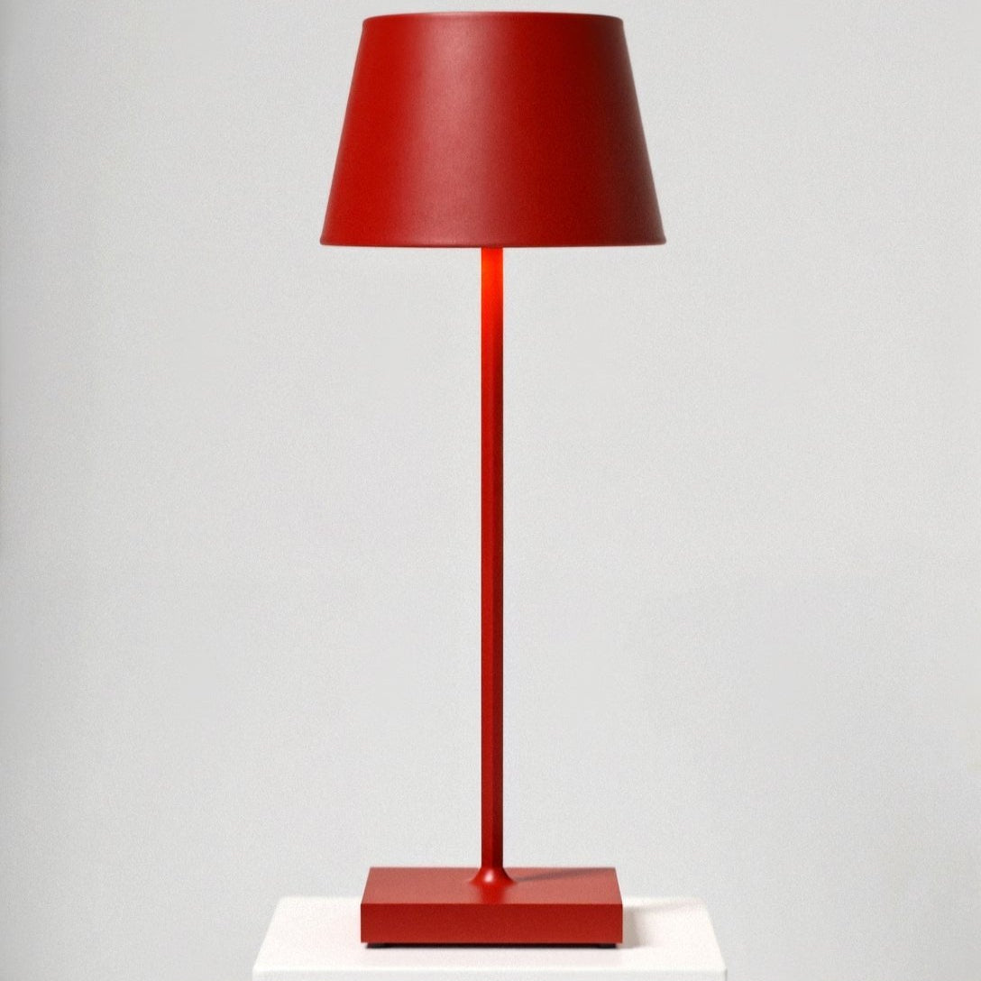 Lampe de Table Rechargeable Sans Fil en Aluminium avec Éclairage LED Table Lamp Electro Paris Rouge