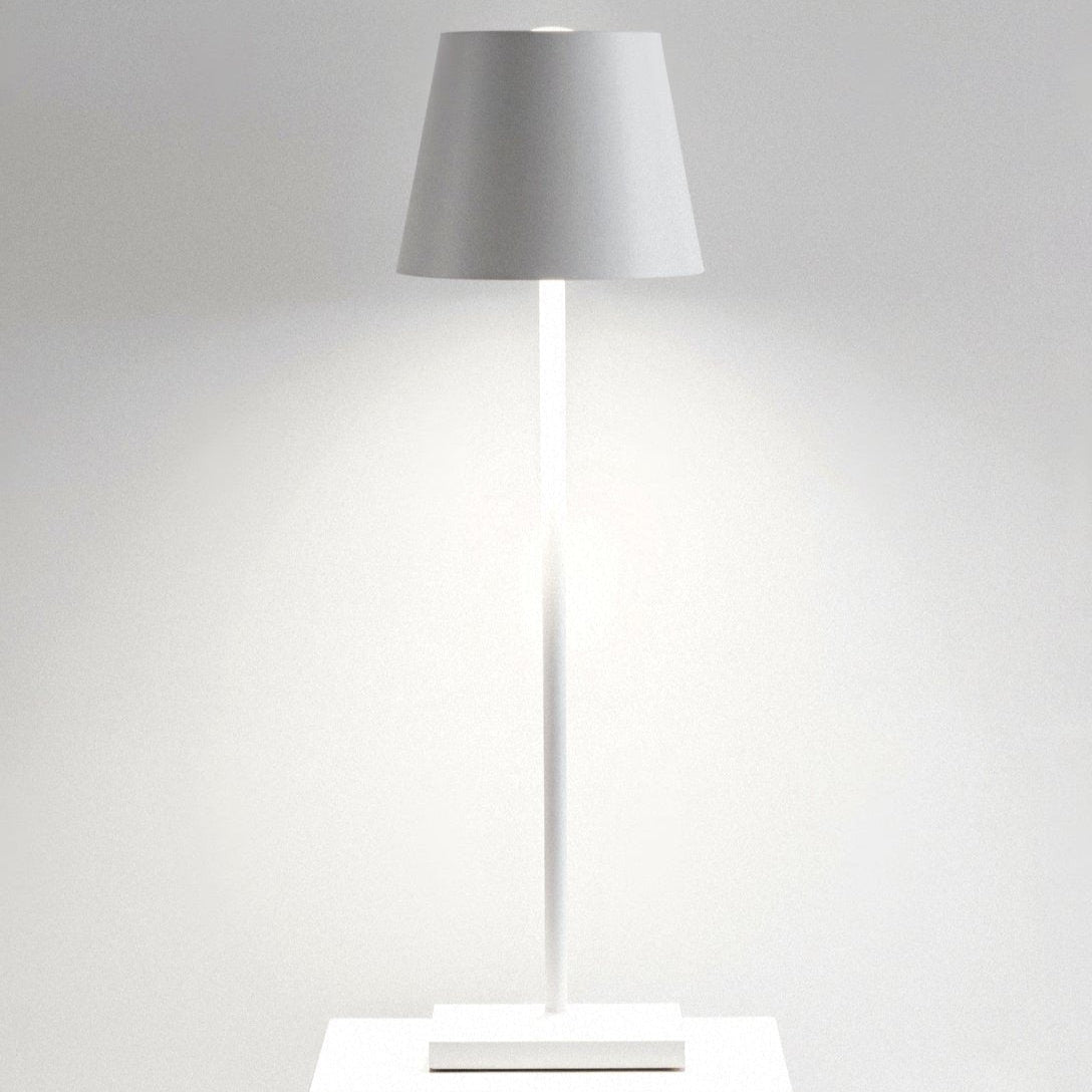 Lampe de Table Rechargeable Sans Fil en Aluminium avec Éclairage LED Table Lamp Electro Paris Blanc