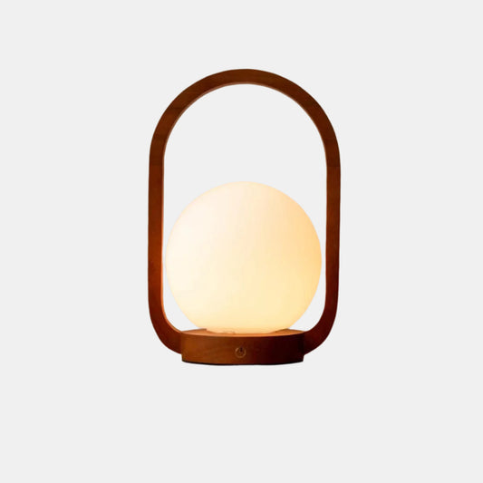 Lampe de Table Rechargeable et Sans Fil en Bois de Caoutchouc Table Lamp Electro Paris