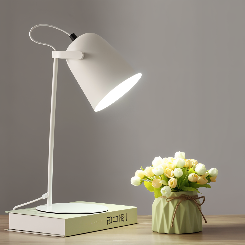 Lampe de Table Rotative au Style Moderne – Éclairage pour Bureau et Chambre Lampes de table Electro Paris Blanc