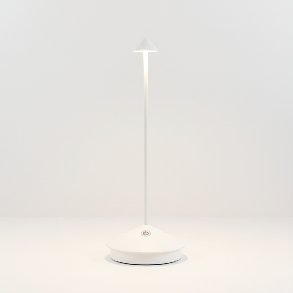 Lampe de Table Sans Fil Rechargeable – Éclairage Doux pour Intérieur et Extérieur Éclairage Electro Paris Blanc Lune