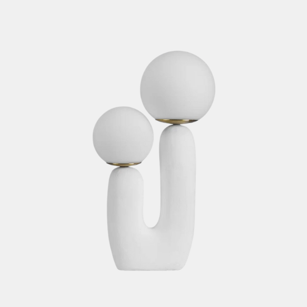 Lampe de Table Sculpturale Oo pour un Éclairage Texturé et Naturel Éclairage Electro Paris Blanc Original Dia 26cm x H 42cm