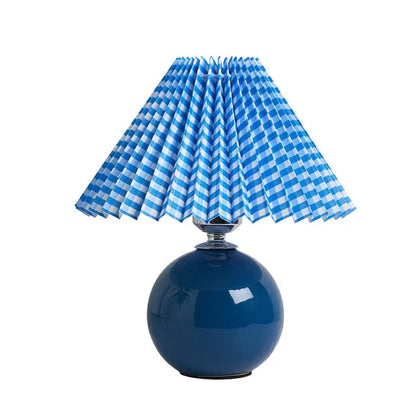 Lampe de Table Vintage avec Teinte Plissée – Éclairage Élégant pour Chambre Lampes de table Electro Paris Bleu et Bleu