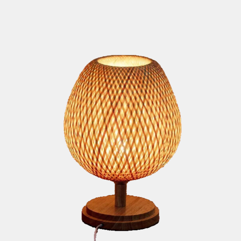 Lampe de Table en Bambou Vintage pour Intérieurs Chaleureux Lampe de table Electro Paris Petite base en bois H36 cm * L23 cm