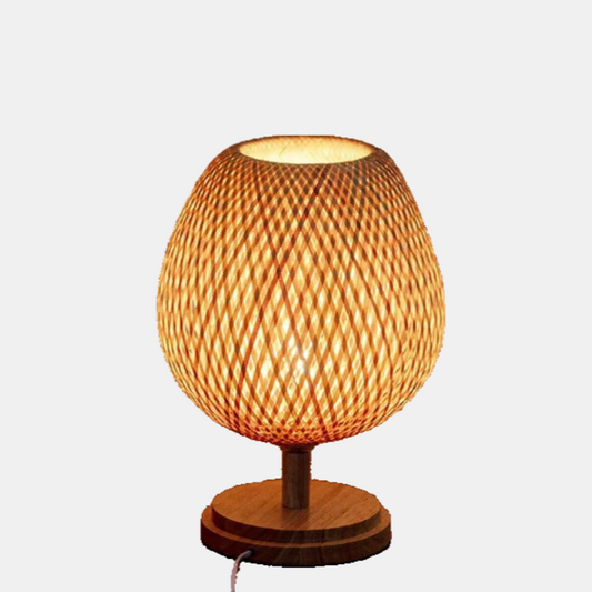 Lampe de Table en Bambou Vintage pour Intérieurs Chaleureux Lampe de table Electro Paris Petite base en bois H36 cm * L23 cm