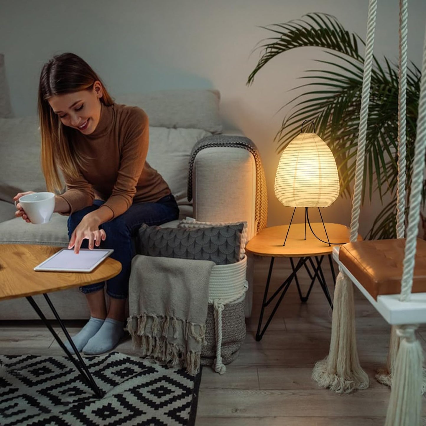 Lampe de Table en Papier de Riz pour Intérieurs Apaisants Table Lamp Electro Paris