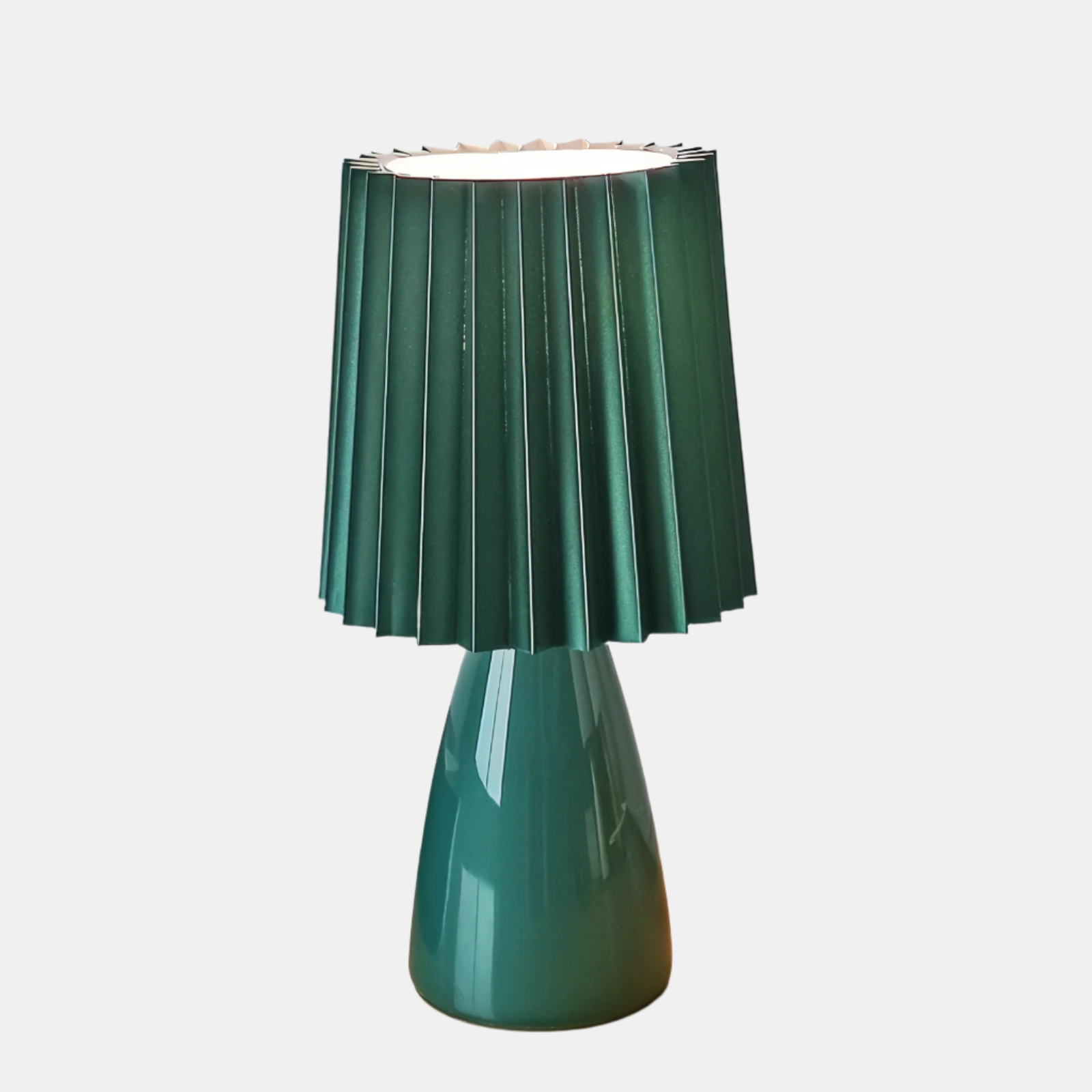 Lampe de table LED plissée pour un éclairage intérieur élégant Table Lamp Electro Paris Vert forêt Rechargeable par USB