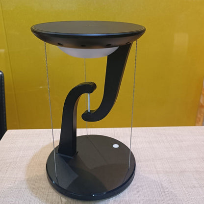 Lampe de table LED ronde moderne et support pour téléphone portable Charger Lamp Electro Paris Noir