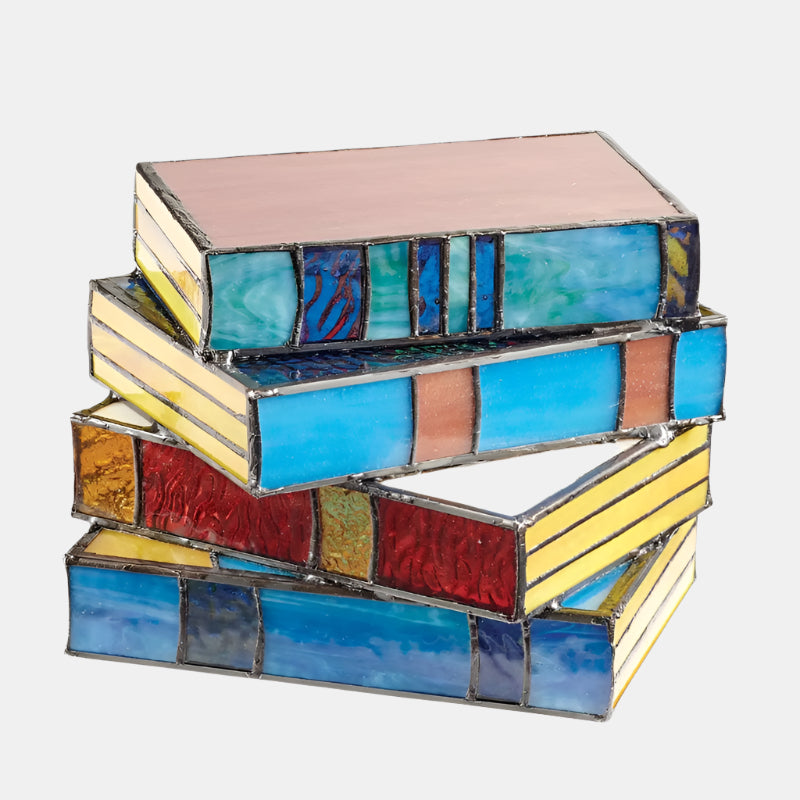 Lampe de table colorée en forme de livre avec effet vitrail Table Lamp Electro Paris