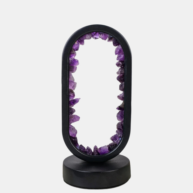 Lampe en cristal à la lumière apaisante Table Lamp Electro Paris Amethyst Raw noir