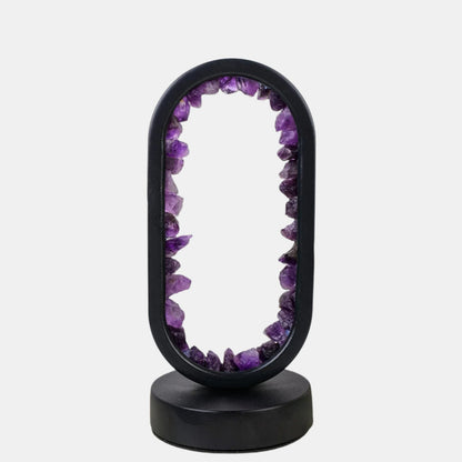 Lampe en cristal à la lumière apaisante Table Lamp Electro Paris Amethyst Raw noir