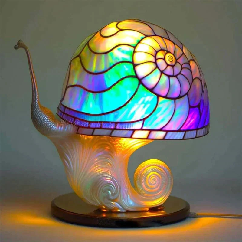 Lampe en verre coloré avec effet lumineux apaisant Table Lamp Electro Paris Snails