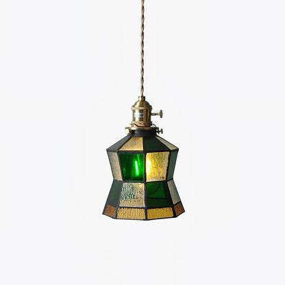 Lampe suspendue rétro chic avec un design artistique en métal et verre Ceiling Lamp Electro Paris Diamètre 15 cm x hauteur 16 cm Vert + opaque