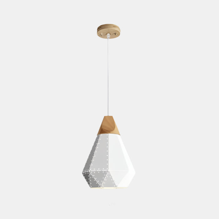 Lampe à suspension géométrique moderne avec motif diamant Ceiling Lamp Electro Paris A Trous Blanc 22 cm