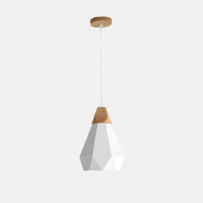 Lampe à suspension géométrique moderne avec motif diamant Ceiling Lamp Electro Paris A Blanc 22 cm