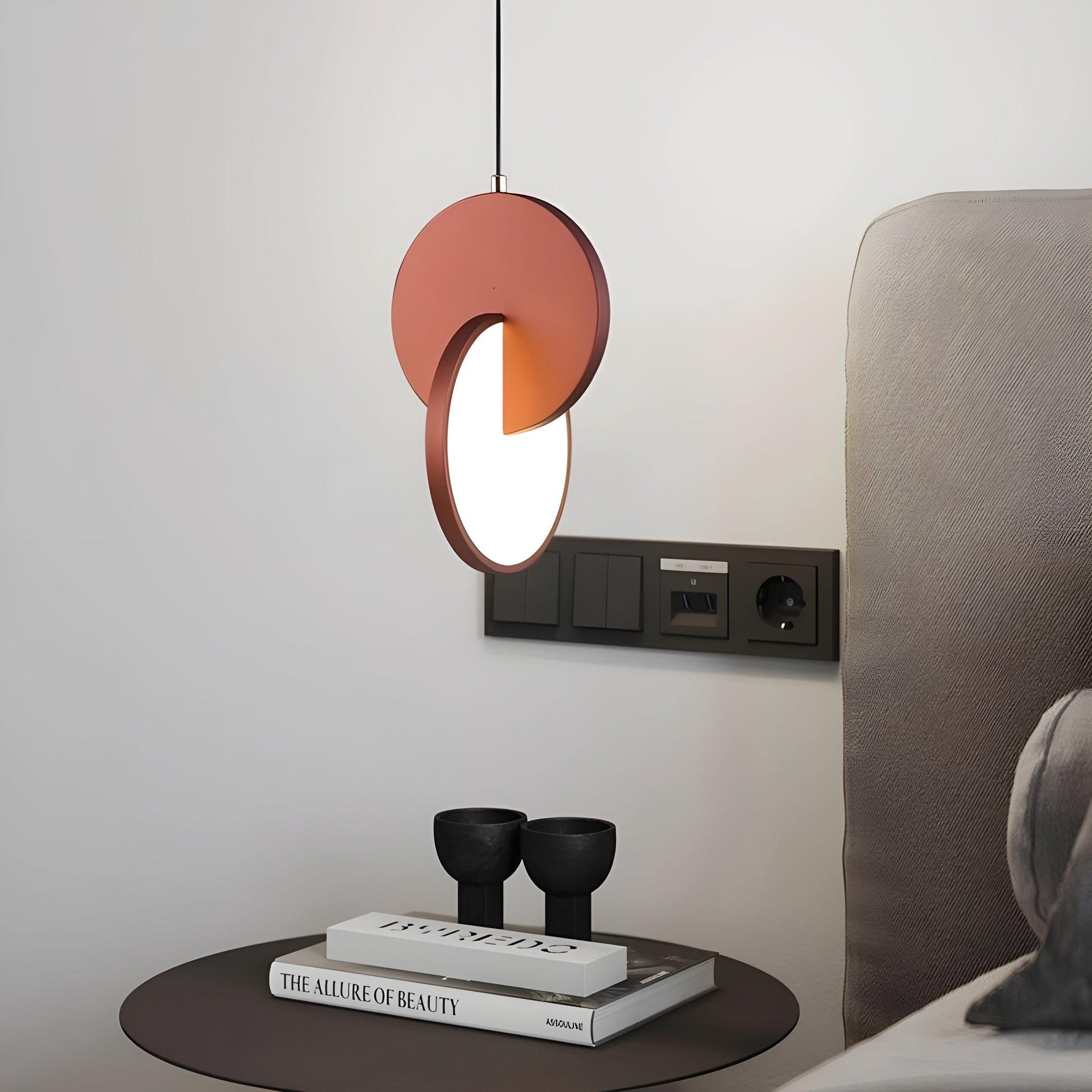 Lampe à suspension ronde scandinave moderne Ceiling Lamp Electro Paris Rouge - Grand
