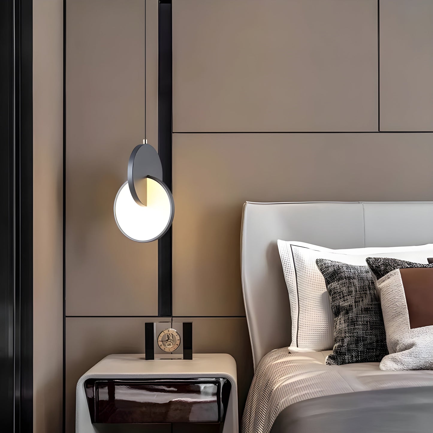 Lampe à suspension ronde scandinave moderne Ceiling Lamp Electro Paris Gris - Grand