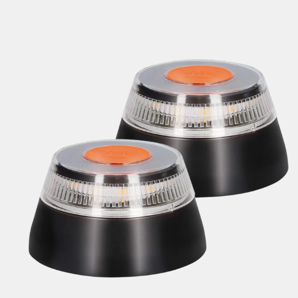 Lampe d’Avertissement Magnétique Haute Visibilité pour Urgences Auto Electro Paris Pack de 2