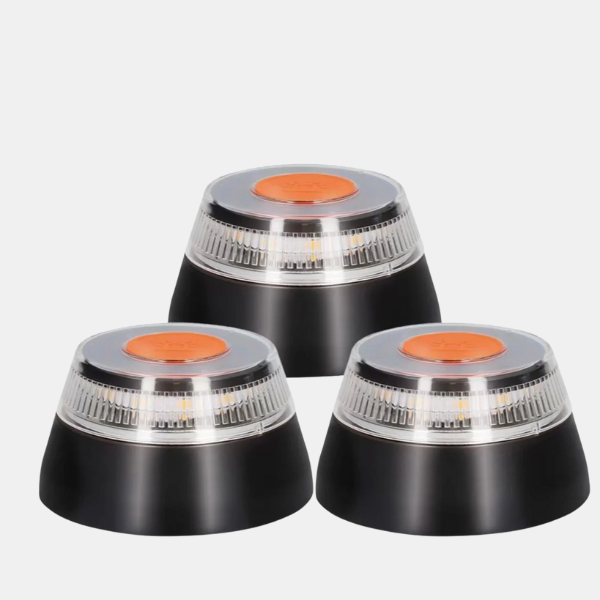 Lampe d’Avertissement Magnétique Haute Visibilité pour Urgences Auto Electro Paris Pack de 3