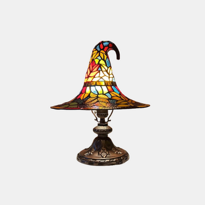 Lampe de Sorcière en Vitrail – Veilleuse Enfant pour Décoration Halloween Lampes de table Electro Paris Hauteur F 18cm