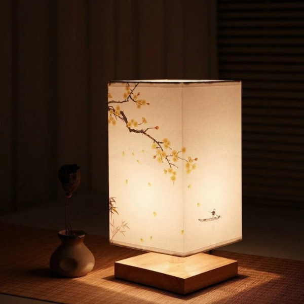 Lampe de Table Ambiance Japonaise et Scandinave Electro Paris Fleur Jaune
