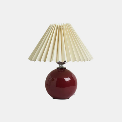 Lampe de Table Vintage avec Teinte Plissée – Éclairage Élégant pour Chambre Lampes de table Electro Paris Vin et Beige