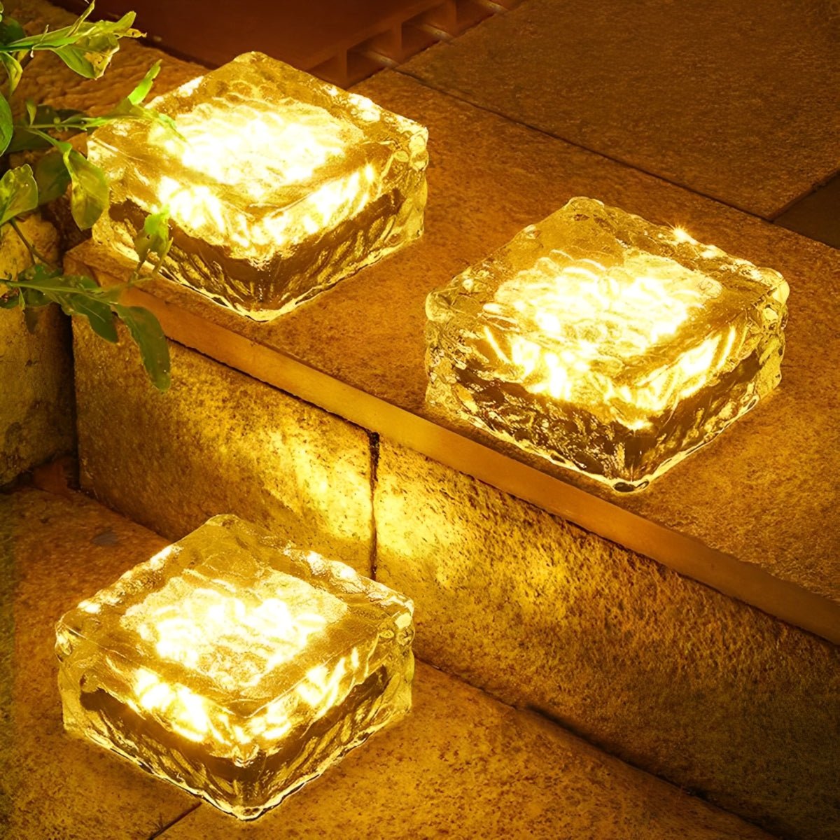 Lampes Solaires LED en Forme de Brique de Glace Carrée pour Extérieur Lumière extérieure Electro Paris