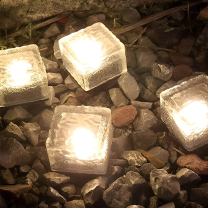Lampes Solaires LED en Forme de Brique de Glace Carrée pour Extérieur Lumière extérieure Electro Paris