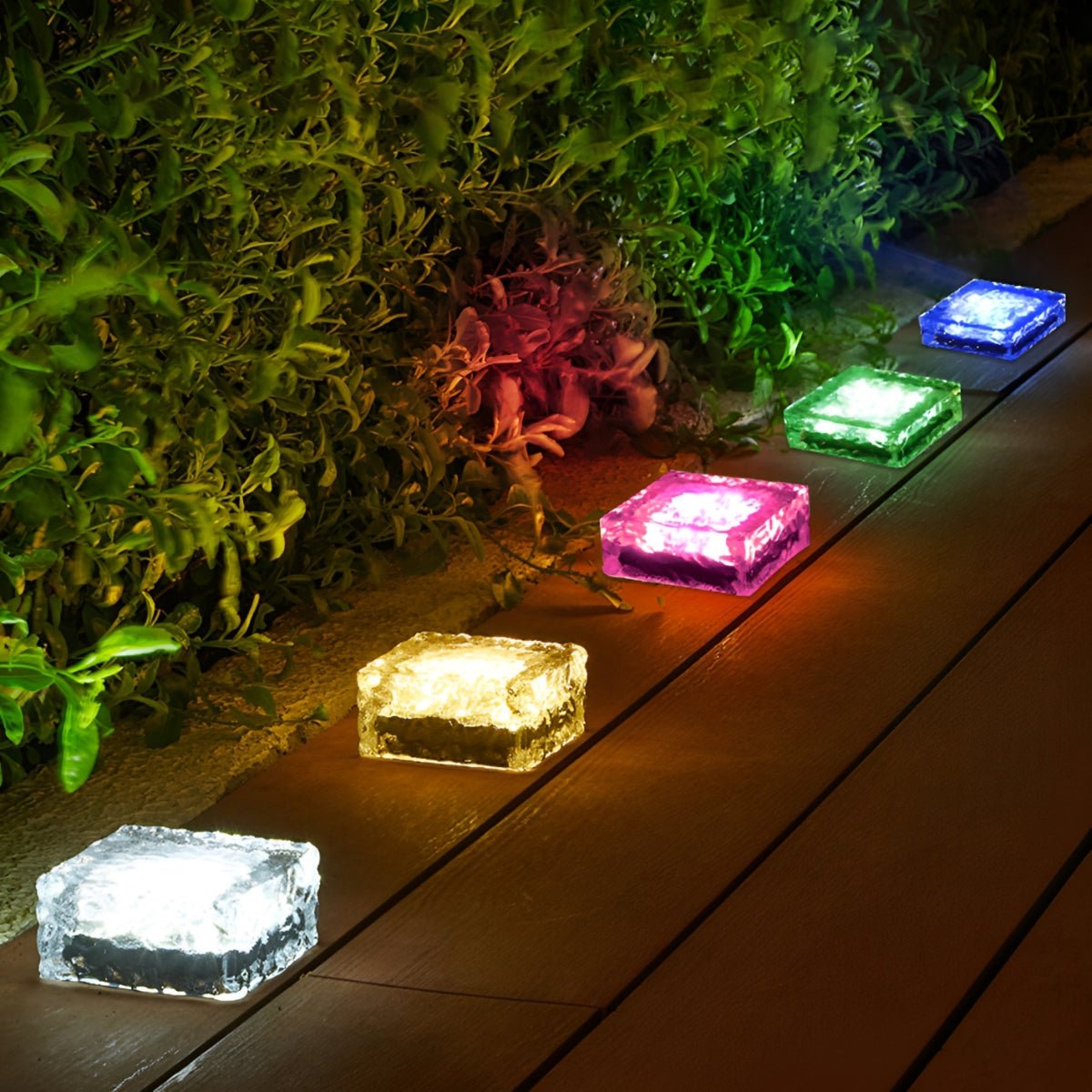 Lampes Solaires LED en Forme de Brique de Glace Carrée pour Extérieur Lumière extérieure Electro Paris