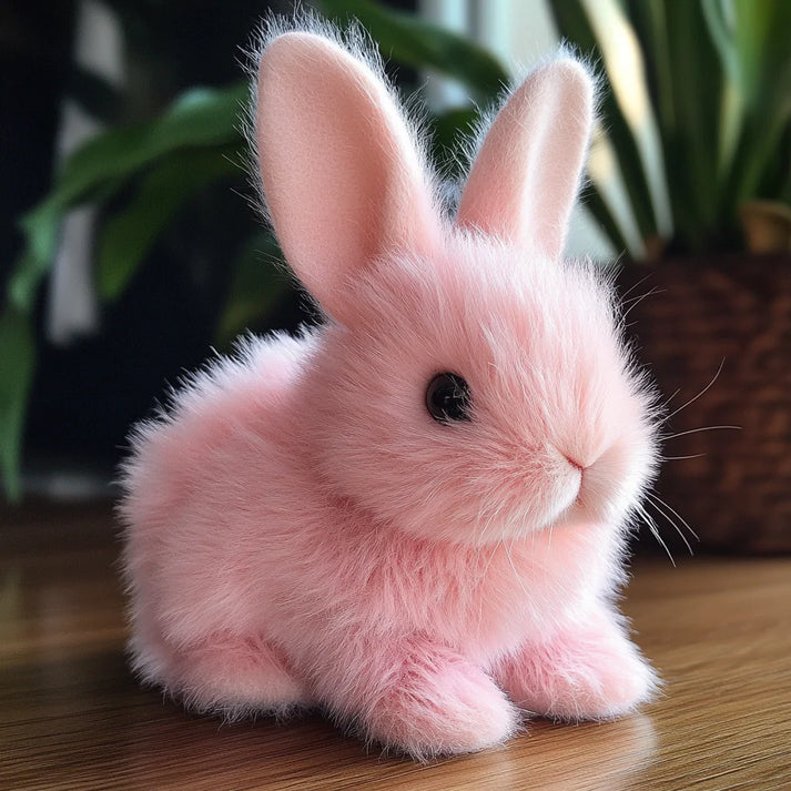 Legetøj Lapin Interactif Réaliste en Peluche avec Mouvements Naturels Animaux en peluche et jouets en peluche Electro Paris Rose