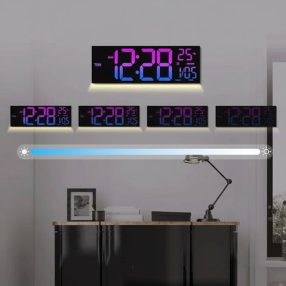 Horloge Murale Digitale Grand Format Avec Éclairage RGB Et Télécommande Pour Intérieurs Modernes Wall Clocks Electro Paris