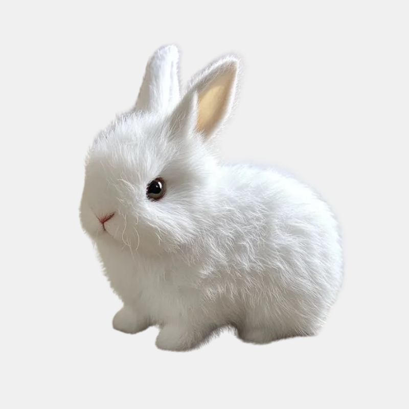 Legetøj Lapin Interactif Réaliste en Peluche avec Mouvements Naturels Animaux en peluche et jouets en peluche Electro Paris Blanc
