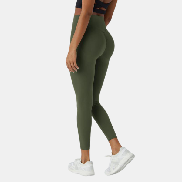 Leggings Sculptants Taille Haute – Effet Sablier et Maintien Parfait Electro Paris Vert Bois Profond Longueur 7/8 XS