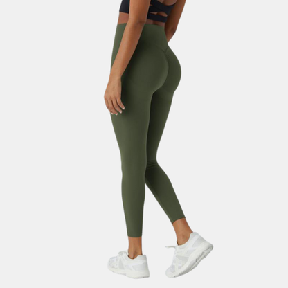 Leggings Sculptants Taille Haute – Effet Sablier et Maintien Parfait Electro Paris Vert Bois Profond Longueur 7/8 XS