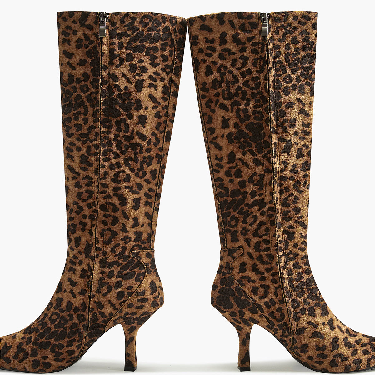 Bottes Hautes Léopard Pour Femmes À Bout Pointu Et Talon Moyen – Élégantes Et Confortables Fashion & Apparel Electro Paris