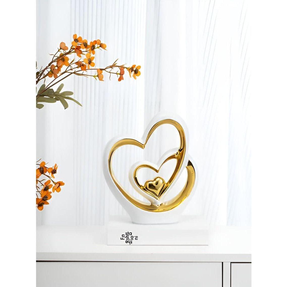 Dekofigur Doppelherz – Ornement Romantique En Porcelaine Pour Mariage Et Salon Figurines décoratives Electro Paris