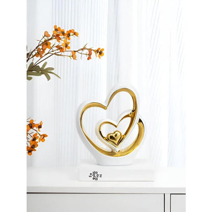 Dekofigur Doppelherz – Ornement Romantique En Porcelaine Pour Mariage Et Salon Figurines décoratives Electro Paris