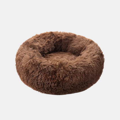 Lit Donut Douillet pour Chiens et Chats – Panier Apaisant Rond en Peluche Lits pour animaux de compagnie Electro Paris Café 40 CM