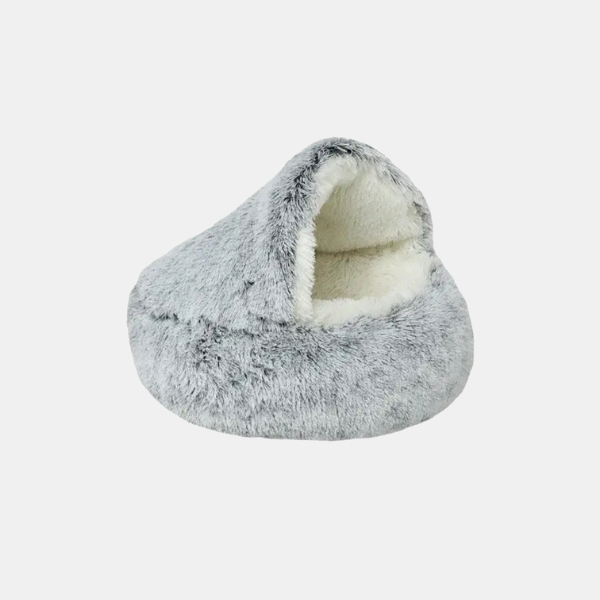 Lit Peluche en Forme de Donut pour Animaux – Lit Apaisant Anti-Anxiété pour Chiens et Chats Lits pour animaux de compagnie Electro Paris Gris M