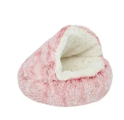 Lit Peluche en Forme de Donut pour Animaux – Lit Apaisant Anti-Anxiété pour Chiens et Chats Lits pour animaux de compagnie Electro Paris Rose M