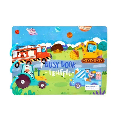 Livre d'Éveil Interactif pour Tout-Petits – Livre Silencieux à Velcro Réutilisable pour les Voyages Livres d'activités Electro Paris Trafic