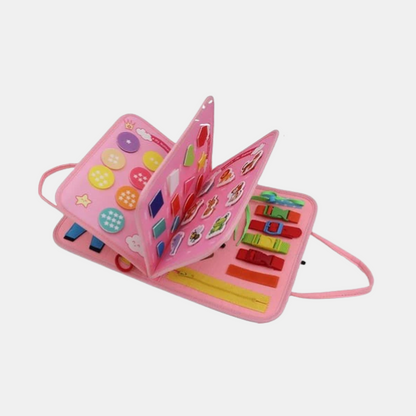 Livre d'Activités Montessori pour Tout-Petits – Livre Interactif pour le Développement des Compétences Livres éducatifs Electro Paris Rose