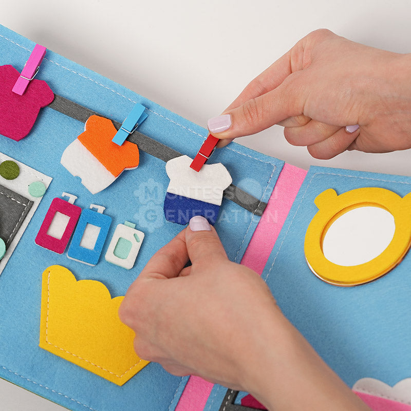 Livre d'Éveil Interactif pour Tout-Petits – Livre Sensoriel Montessori pour le Développement Éducation de la petite enfance Electro Paris