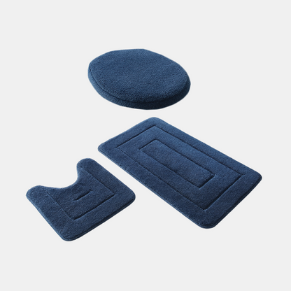 Lot de 3 tapis de bain antidérapants ultra-doux pour une salle de bain sûre et confortable Tapis et paillassons de salle de bain Electro Paris Bleu marine